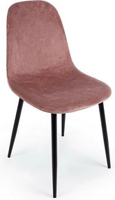 Zestaw 4 krzeseł z różowego aksamitu - IRELIA