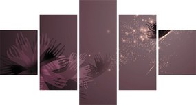 Obraz kwiatu z motylem (125x70 cm)