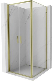 Mexen Exo kabina prysznicowa uchylna 120 x 120 cm, transparent, złota - 814-120-120-50-00