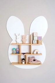 Biała półka dziecięca w kształcie króliczka M1-N92