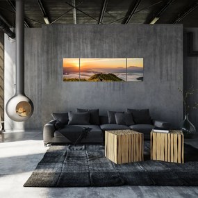 Obraz góry o zachodzie słońca (170x50 cm)