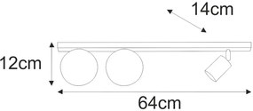 Lampa z białymi kloszami i spotem czarna T4-T64