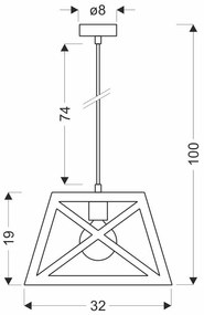 Nowoczesna metalowa lampa wisząca - T026 - Nosti