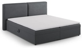 Ciemnoszare łóżko boxspring ze schowkiem 140x200 cm Arendal – Cosmopolitan Design
