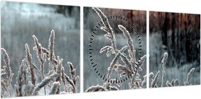 Obraz - Frozen Meadow (z zegarem) (90x30 cm)