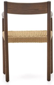 Brązowo-naturalne krzesło z litego drewna dębowego Yalia – Kave Home