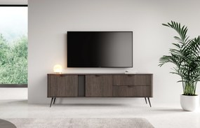 Szafka RTV stojąca NOBILE 195,2 cm do Salonu pod Telewizor 2 Szuflady - Dąb