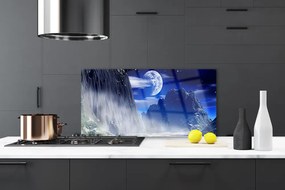 Panel Szklany do Kuchni Szczyty Gór W Świetle Księżyca