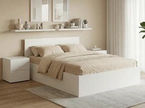 Łóżko SOFIA 140 x 200 cm, białe Stelaż: Ze stelażem listwowym rolowanym elastycznym, Materac: Materac Deluxe 10 cm