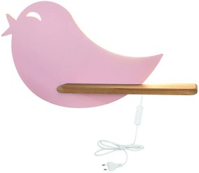 Różowa lampka nocna w kształcie ptaszka z wtyczką - 3X K034 K8-A42
