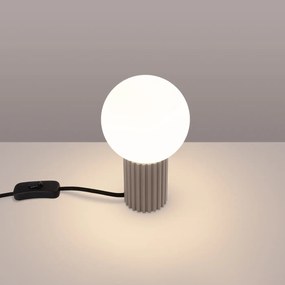 Lampa biurkowa HALO taupe ryflowana SOLLUX  LIGHTING