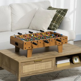 HOMCOM zestaw do piłkarzyków, stół kicker, kompaktowa drewniana konstrukcja, 2 piłki, liczniki punktów, brązowy