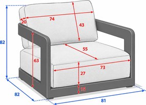 Luksusowy zestaw aluminiowy dla 5 osób ELYSIUM (beżowy)
