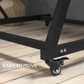 Outsunny 5-poziomowy stojak na rośliny, 145 cm wysoki kwietnik z doniczkami i kółkami, stalowy kwietnik, brązowy | Aosom PL