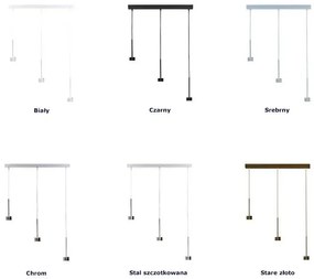 Lampa z podłużnymi kloszami na chromowanym stelażu - EX386-Bornex - 18 kolorów