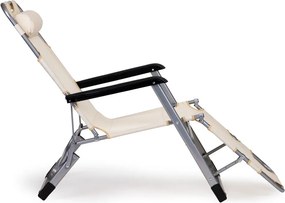 Składany leżak ogrodowy z regulacją Santora 010, beżowy