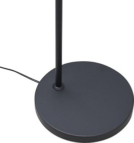 Lampa podłogowa Art Deco czarna z przydymionym szkłem - Sandra