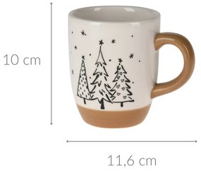 Zimowy kubek z motywem choinek, 330 ml