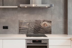 Panel szklany do Kuchni Słoje Drewna w Zbliżeniu