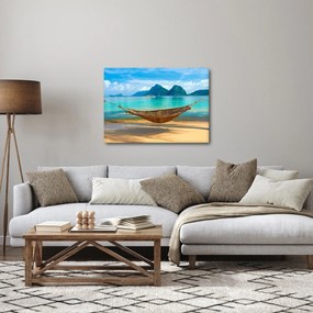Obraz - Hamak na plaży (70x50 cm)