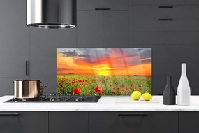 Panel Szklany Maki w Blasku Słońca