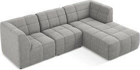 Szary narożnik z materiału bouclé (prawostronny/z szezlongiem) Aloha – Makamii