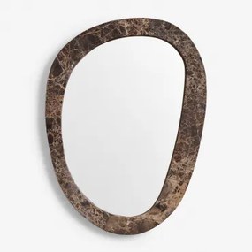 Nieregularne Lustro Ścienne Z Naturalnego Kamienia Urkiz 40 X 50 Cm & Brązowy Marmur Emperador - Sklum