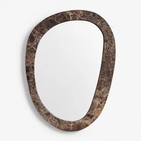 Nieregularne Lustro Ścienne Z Naturalnego Kamienia Urkiz Brązowy Marmur Emperador & 40 X 50 Cm - Sklum