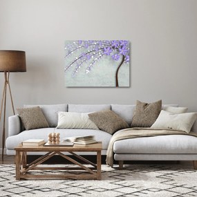 Obraz na szkle - Fioletowy deszcz (70x50 cm)