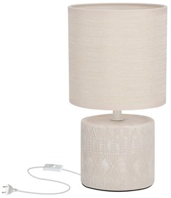 Beżowa lampa stołowa z tekstylnym kloszem (wys. 26 cm) Dina – Candellux Lighting