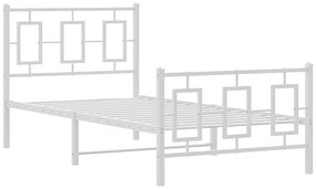 Białe metalowe łózko pojedyncze 90x200 cm Nolia 3X