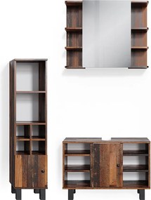 Zestaw mebli łazienkowych rustykalny dąb 60x32x54 fynn
