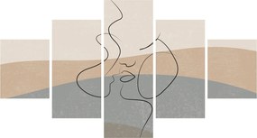 Obraz - Line art kiss (125x70 cm)
