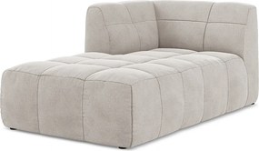 Szezlong lewostronny - z tkaniny welwetowej - jasny beż - ALOHA