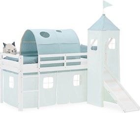 Łóżko piętrowe dla dzieci 90x200 cm Białe Zielone