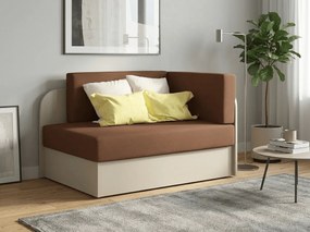 Mała rozkładana sofa ROSA, brązowa/beżowa