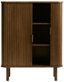 Brązowa szafka w dekorze dębu z drzwiami przesuwnymi 113x90 cm Cavo – Unique Furniture