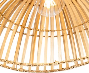 Orientalna lampa łukowa czarna z naturalnym bambusem - Pua