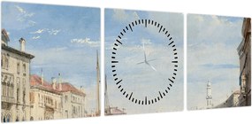 Obraz - Richard Parkes Bonington, The Grand Canal, reprodukcje (z zegarem) (90x30 cm)