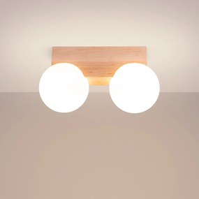Plafon BULBO 2 naturalne drewno SOLLUX  LIGHTING