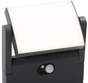 Zewnetrzna Zewnętrzna lampa słupkowa ciemnoszara z czujnikiem ruchu 60 cm IP54 Solarna - Judge Nowoczesny Oswietlenie zewnetrzne