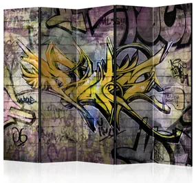 Parawan dwustronny Street art 225x172 cm 5-częściowy beżowy ARTGEIST B