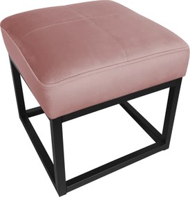 Pufa MAX tkanina Welur loft ławka podnóżek metal : Kolor Stelaża - Czarny , Kolor tkaniny - VELVET - MG58, Typ tkaniny - Velvet