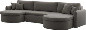 Uniwersalny narożnik Verona U z funkcją spania, do salonu, szary