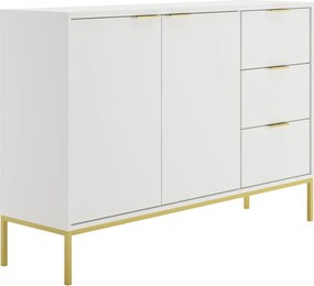 Komoda w stylu glamour z 3 szufladami biały + złoty A9-H38