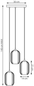 Potrójna industrialna lampa wisząca - D163-Cavisa