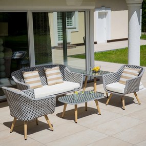 Zestaw mebli ogrodowych Mireille Black &amp; White PATIO