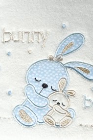 Podarunkowy zestaw ręczników dla dzieci BUNNY, 2 szt Śmietankowy /  Niebieski haft Zestaw (ręcznik 50x90cm, ręcznik 70x130cm)