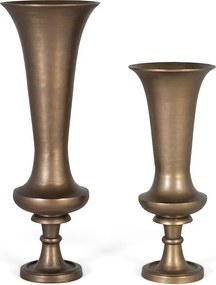 Zestaw dwóch wazonów z aluminium z wykończeniem w kolorze brązu