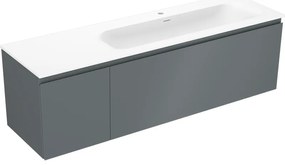Mexen Orio szafka łazienkowa 160 cm z umywalką Vela prawą, 1S, 1D, grafit mat/biała mat - 91A13-16047-3-BBFF66-W23P01